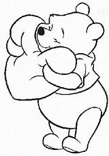 Clipart Hug Pooh Hugging Winnie Library Heart Coloring Pages sketch template