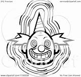 Clown Cartoon Evil Face Party Hat Scary Clipart Thoman Cory Outlined Coloring Vector Drawing Getdrawings 2021 sketch template