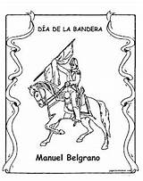 Belgrano Manuel Bandera Caballo Colegiales Recortar Laminas sketch template