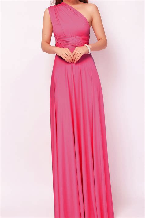 Hot Pink Maxi Convertible Dress Bridesmaid Dresses [lg 05