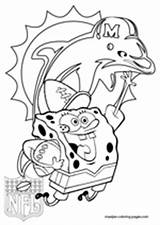 Coloring Dolphins Pages Miami Nfl Spongebob Print sketch template