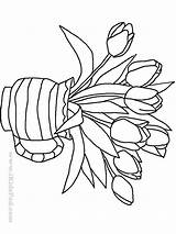Coloring Pages Vase Printable Tulip Flowers Flower Nature Clipart Kids Getcolorings Inspired Library Unique Birijus Popular Color sketch template