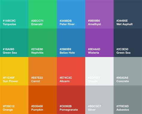 flat ui color palette ui palette flat color palette colour pallette web design graphic