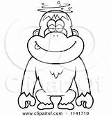 Orangutan Dumb Drunk Monkey Clipart Cartoon Cory Thoman Outlined Coloring Vector 2021 sketch template