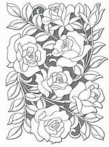 Coloring Pages Rose Adults Garden Colouring Roses Flowers Printable Hard Flower Sheets Books Adult Color Vines Templates Book Floral Designs sketch template