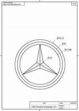 Mercedes Logo Benz Drawing Autocad Drawings Cad Technical Dwg Solidworks Logos Draw Cars 3d Geometric Mechanical Cizimokulu Isometric Interesting Graphic sketch template