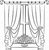 Curtain Drawing Curtains Vintage Stage Arch Window Illustration Vector Getdrawings Theater Paintingvalley Depositphotos sketch template