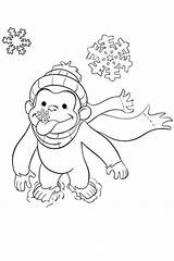 Curious Coloring George Pages Winter Christmas Color Snow Kids Pbs Da Colorare Printable Colouring Curioso Print Disegni Face Monkey Per sketch template
