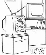 Tv Coloring Pages Print Getdrawings Drawing sketch template