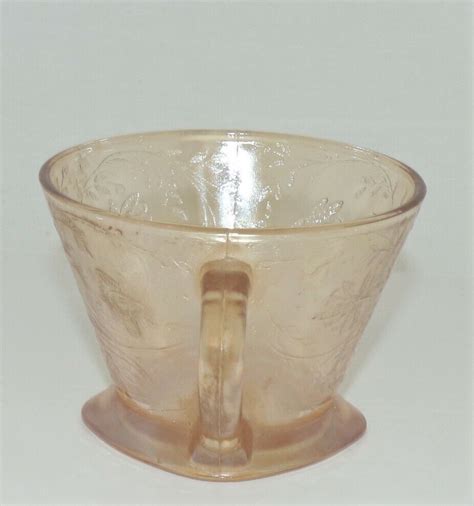 Jeanette Glass Co Circa 1950 Floragold Louisa Footed Cup Iridescent Ebay