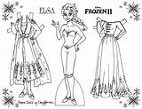 Elsa Paper Dolls Frozen Anna Printable Coloring Doll Princess Disney Choose Board Template Book sketch template