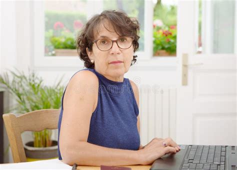 Portrait Of A Mature Woman With Glasses Stock Image Image Of Adult