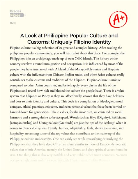 philippine popular culture  customs uniquely filipino