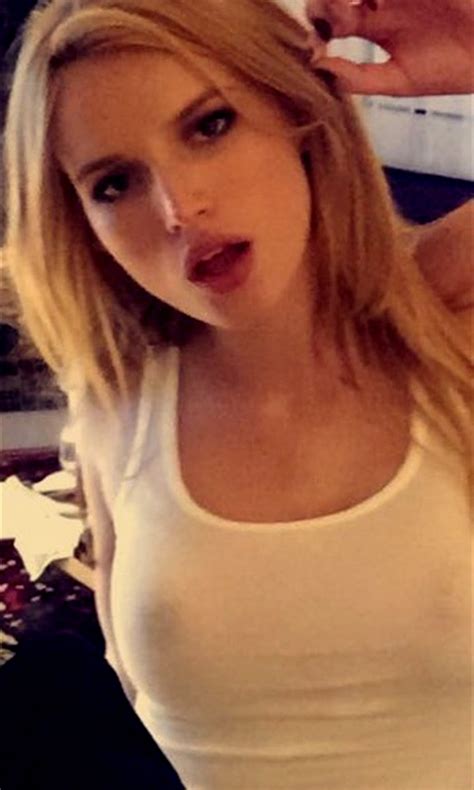 bella thorne shows her nips once again in a see thru top