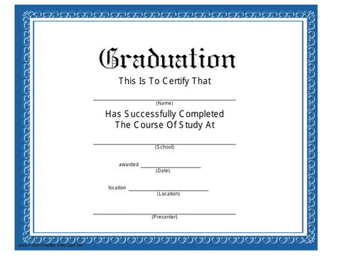 certificate  graduation  printable fill  template