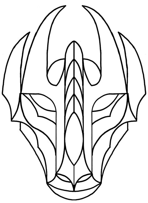 dragon mask template clipart