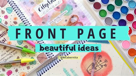 front page design  project creative journal ideas notebook