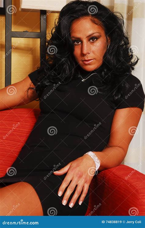 beautiful model sitting   chair stock image image  hair