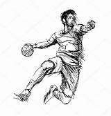 Handball Balonmano Handen Skissar Jugadores Zeichnen Deportivos Skizzen Juega Shareasale sketch template