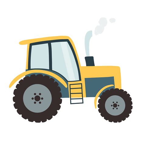 tractor  cartoon flat style vector illustration   heavy