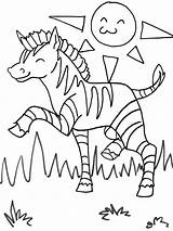 Mewarnai Coloriage Zebre African Dessin Marty sketch template
