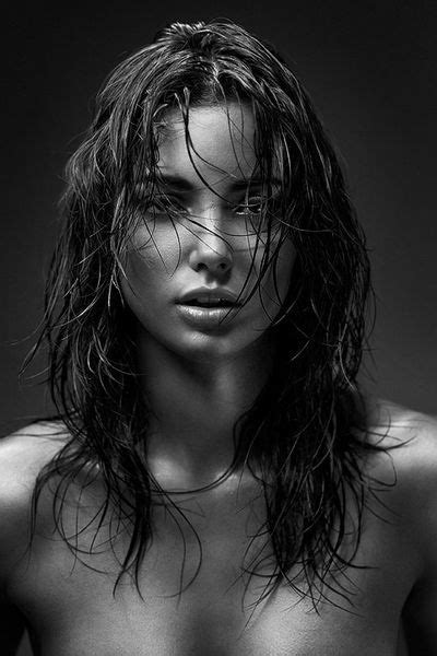 wet hair look beauty brunette woman beautiful face