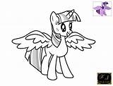 Twilight Sparkle Coloring Pony Little Pages Wings Getdrawings sketch template