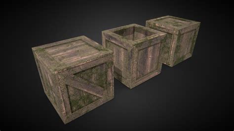 mossy wooden crates    model  kigha bbdd sketchfab