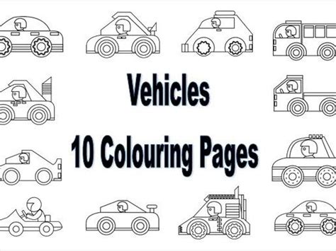 vehicle colouring pages teaching resources