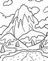 Lake Rainier Mount Pages Coloring Mountains sketch template