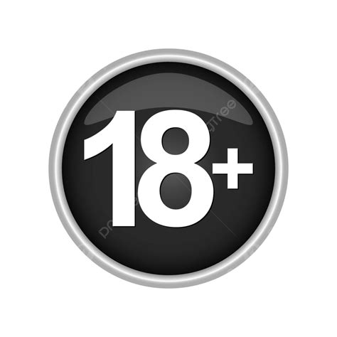 18 Age Restriction Marker Circular Button In Colorful Design Vector