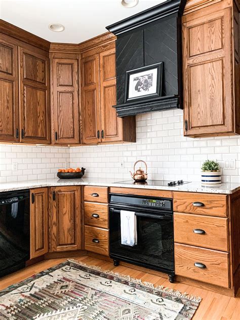 modern kitchen  oak cabinets axis decoration ideas