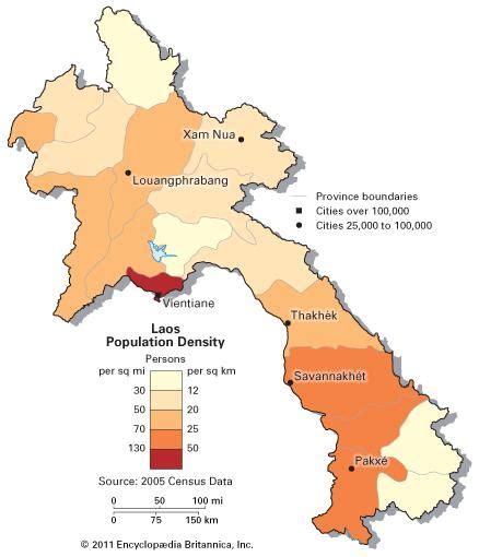 laos population density census data thakhek laos