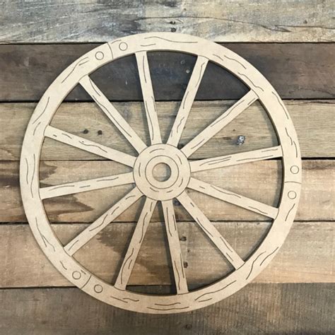 paintable wooden diy wagon wheel unfinished cutout