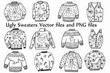 Sweater Ugly Christmas Clipart Vector Holiday Chilipapers Templates Graphics Graphic Creativemarket Thehungryjpeg Cricut Choose Board Star Cart Creative Diy Add sketch template
