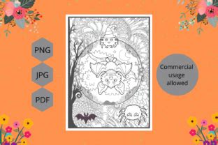 halloween coloring page  adults graphic  kdpzone creative fabrica