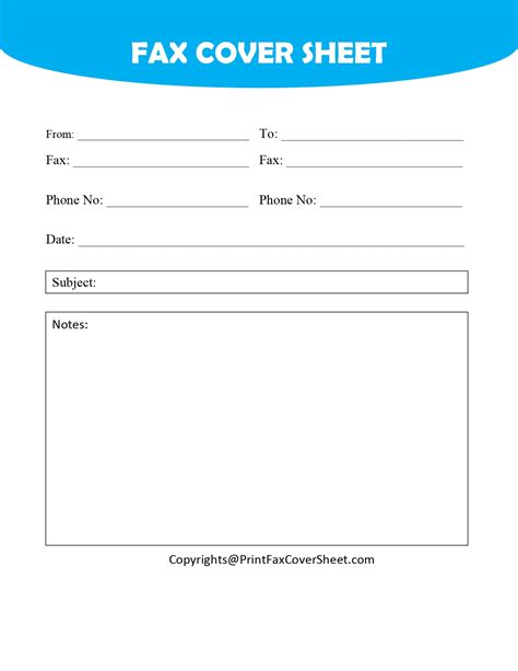 blank fax cover letter template  generic fax sheet   sending
