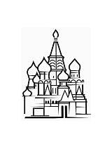 Coloring Russia Pages Russian St Basil Church Architecture Template Ws sketch template