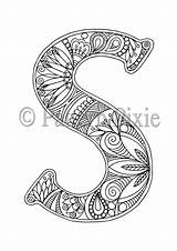Pages Letters Coloring Alphabet Letter Adult Colouring Mandala Etsy Adults Choose Board Instant sketch template