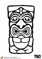 Tiki Coloring Mask Coloriage Dessin Hawaiian Drawing Pages Colorier Totem Lanta Koh Printable Template Luau Méchant Man Masks Faces Tatouage sketch template