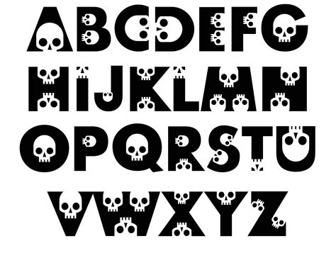 printable halloween alphabet     printablee