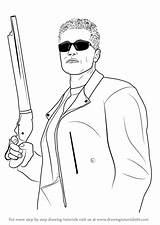 Terminator Arnold Schwarzenegger Drawingtutorials101 sketch template