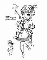 Coloring Flapper 1920 sketch template