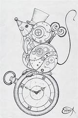 Clockwork Wip Coloriage Montre Gears Gothic Blippi Rouage Adult Artelista Miriam sketch template
