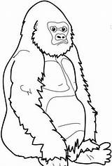 Gorilla Cliparts Cartoon Coloring sketch template
