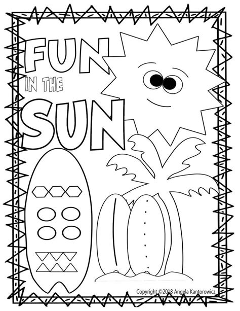 summer worksheets  coloring pages  kids summer craft idea