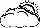 Weather Colouring Cloudy Pages Clipart sketch template
