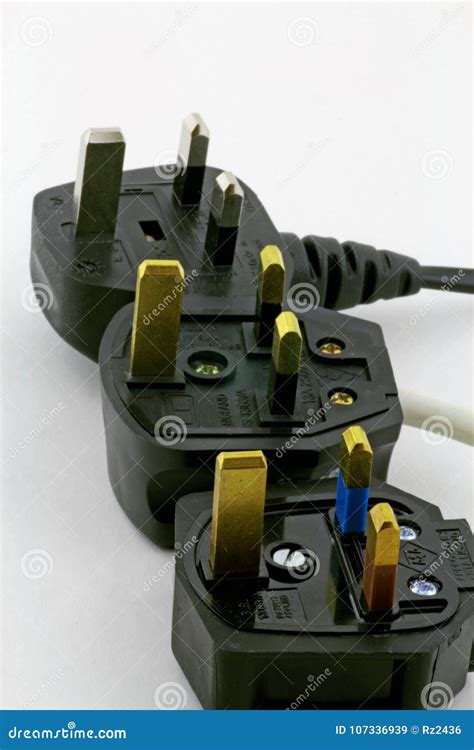 uk  pin plugs stock image image  grey