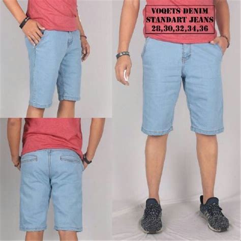 Jual Celana Jeans Denim Pendek Slim Fit Sky Blue Di Lapak Oenzie Store