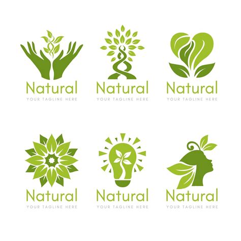 natural logo collection  flat design  vector art  vecteezy